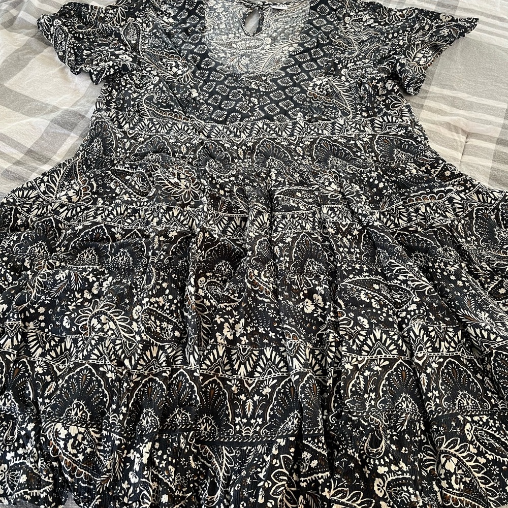 Bila 77 brand blue paisley western boho sun dress - Picture 5 of 8